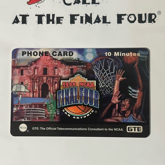 Commemorative 1998 NCAA Final Four GTE Pre Paid Phone Card Kentucky Wildcats - Picture 5 of 13
